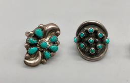 Group of Five Fred Harvey Era Turquoise Cluster Rings