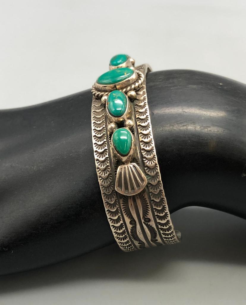 Five Stone Turquoise Bracelet by Michael and Rosita Calladitto