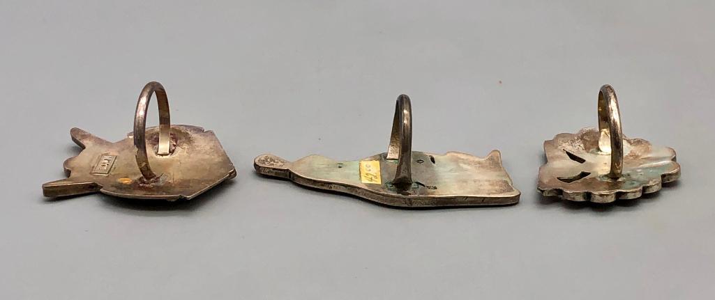 Three Vintage Inlay Rings