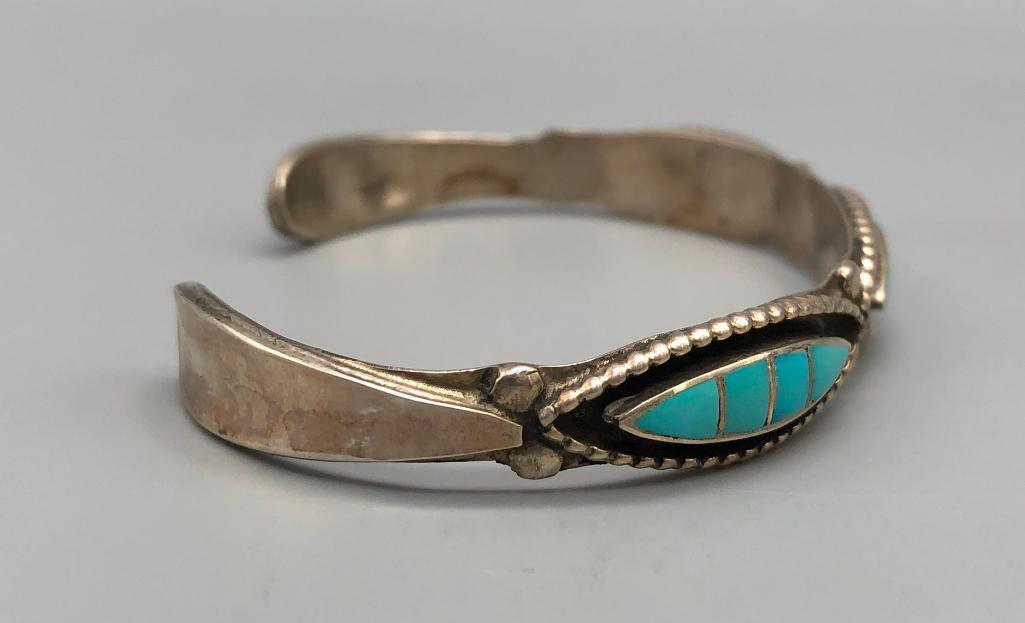 Four Piece Zuni Style Inlay Turquoise Necklace Set
