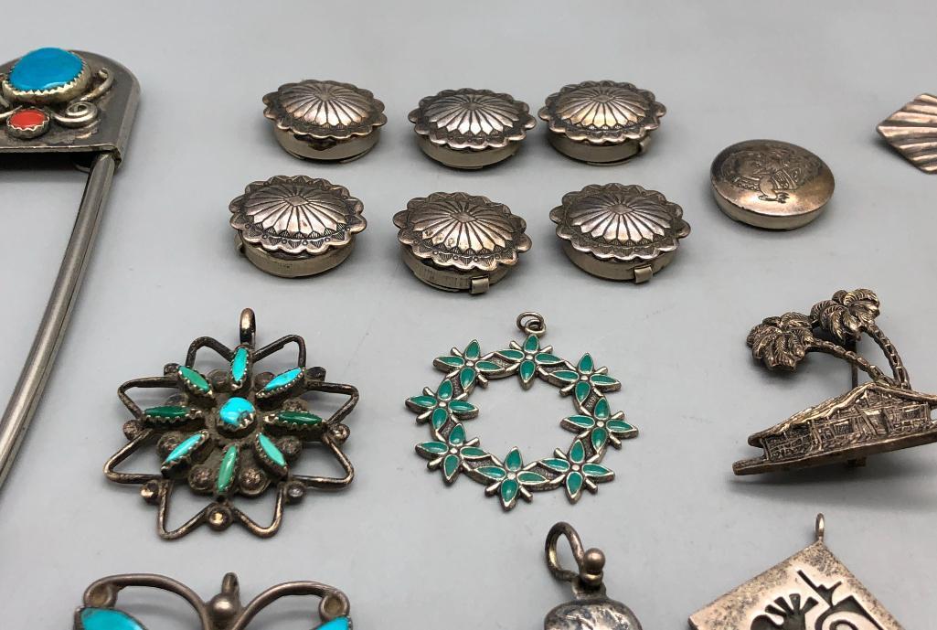 Group of Miscellaneous Pins, Pendants, etc