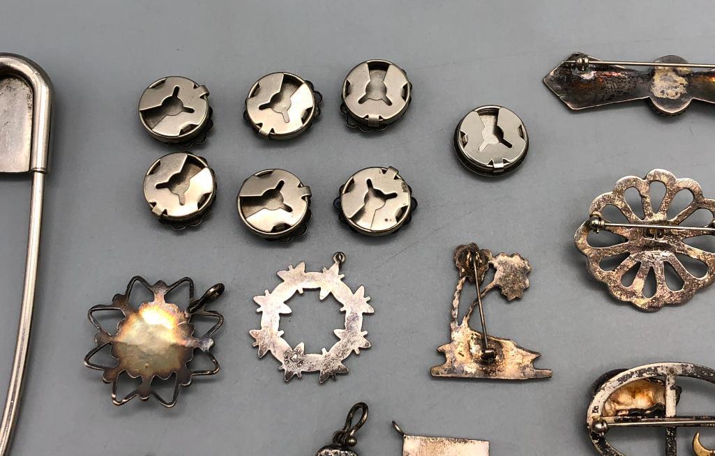 Group of Miscellaneous Pins, Pendants, etc