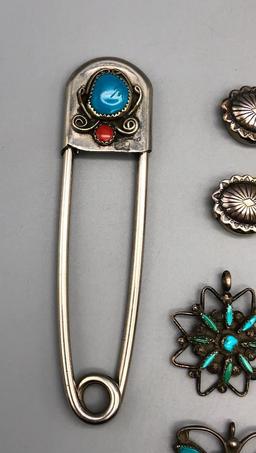 Group of Miscellaneous Pins, Pendants, etc