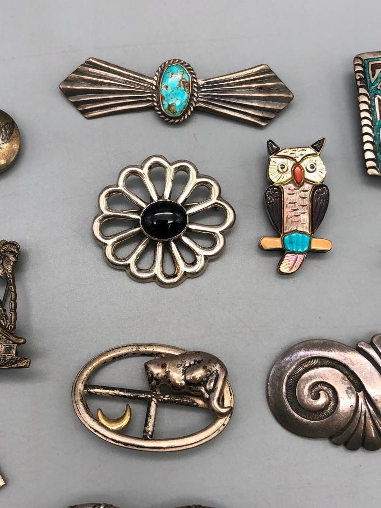 Group of Miscellaneous Pins, Pendants, etc