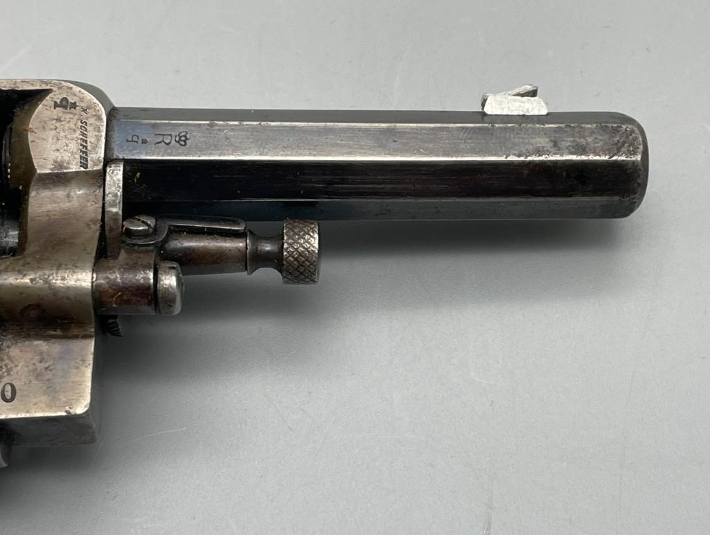 K. Scheffer Early 1900s Belgian Revolver With Holster