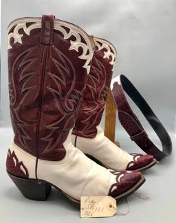 Pair Of Exotic Boots And Matching Belt Possibly Worn By Ricky Skaggs