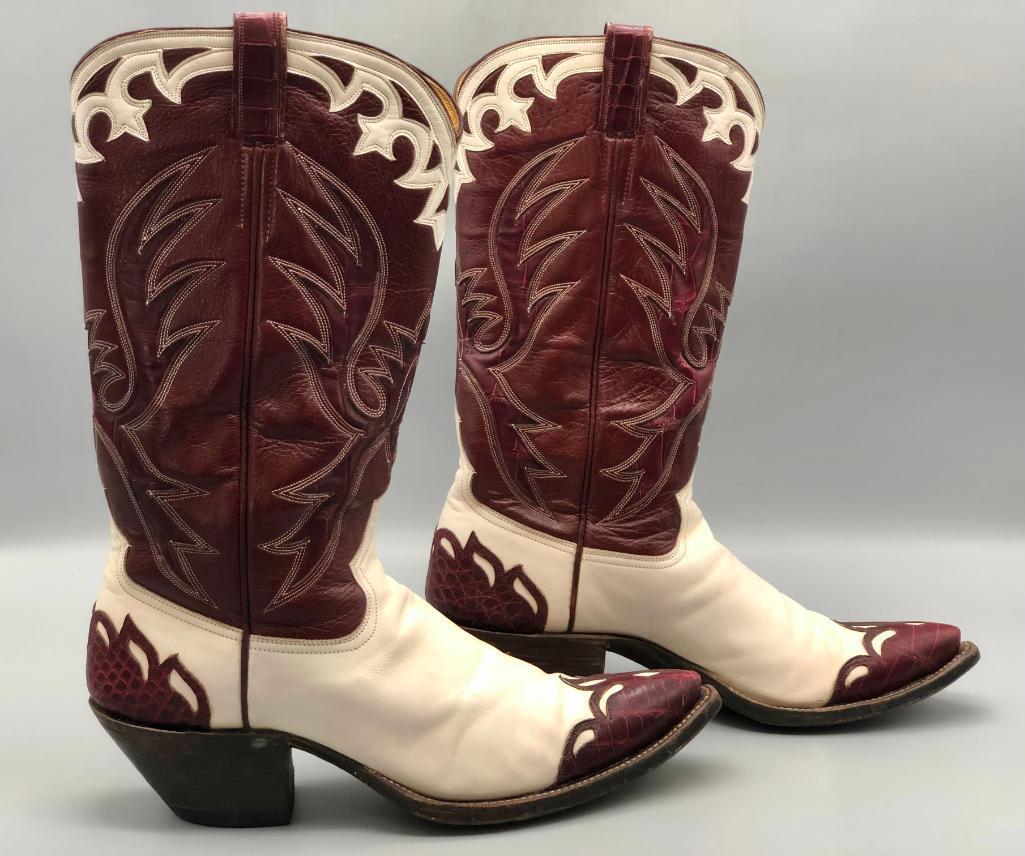 Pair Of Exotic Boots And Matching Belt Possibly Worn By Ricky Skaggs