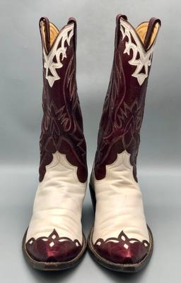 Pair Of Exotic Boots And Matching Belt Possibly Worn By Ricky Skaggs