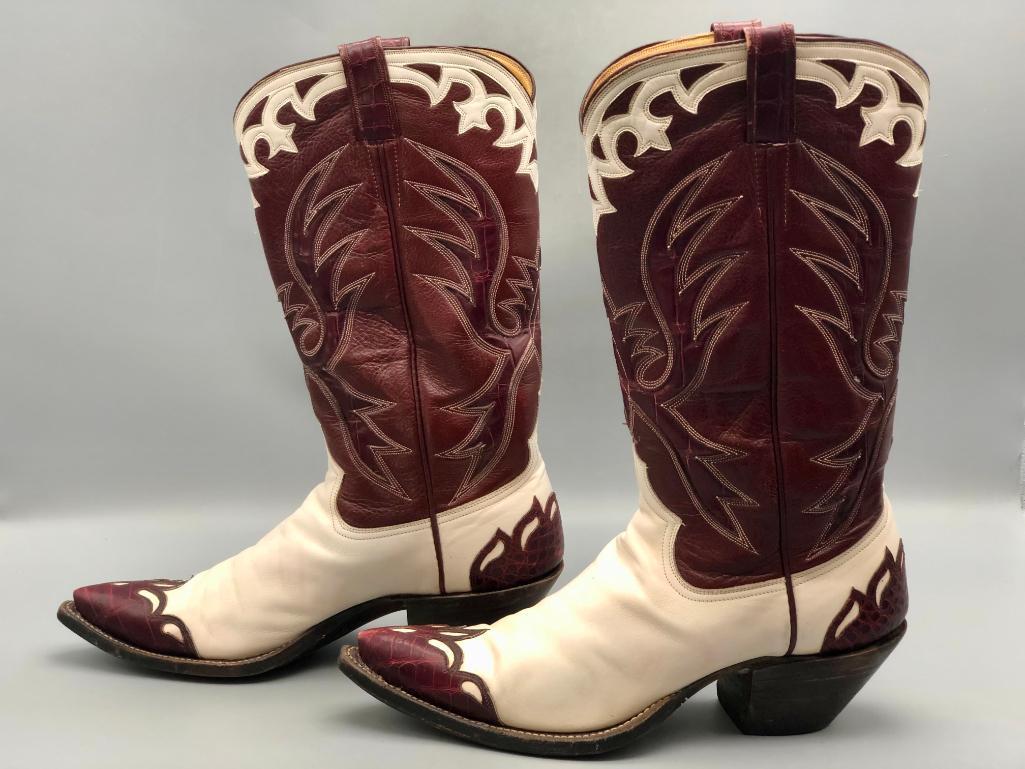 Pair Of Exotic Boots And Matching Belt Possibly Worn By Ricky Skaggs