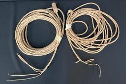 Two Vintage Rawhide Riatas