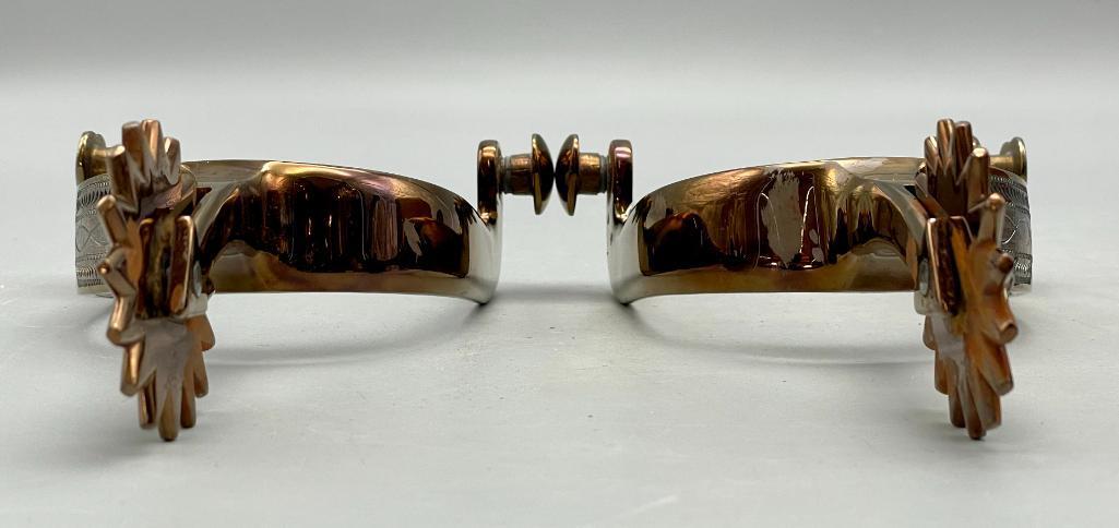 E. Garcia Arrow Themed Inlay Spurs
