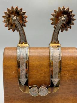 E. Garcia Arrow Themed Inlay Spurs