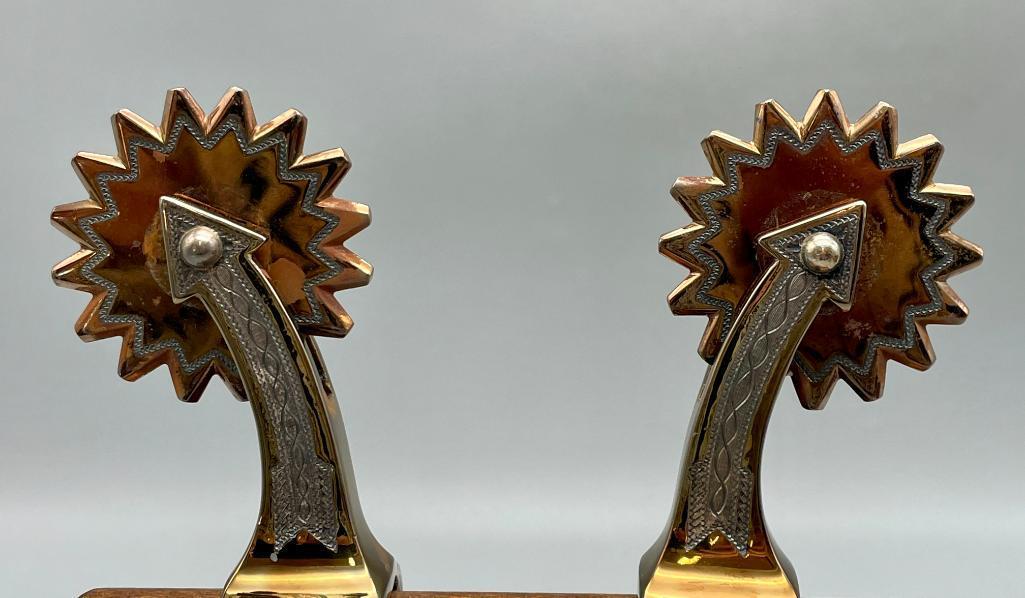 E. Garcia Arrow Themed Inlay Spurs