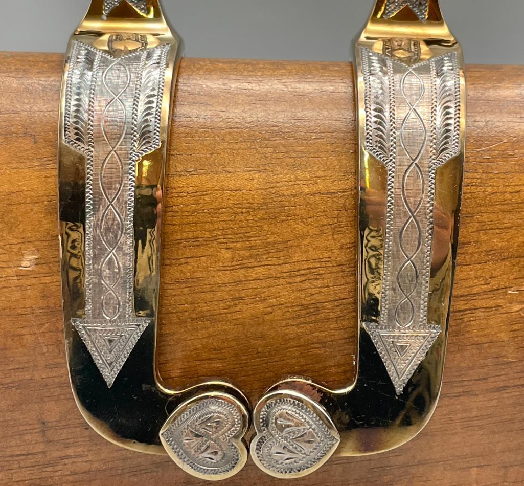 E. Garcia Arrow Themed Inlay Spurs