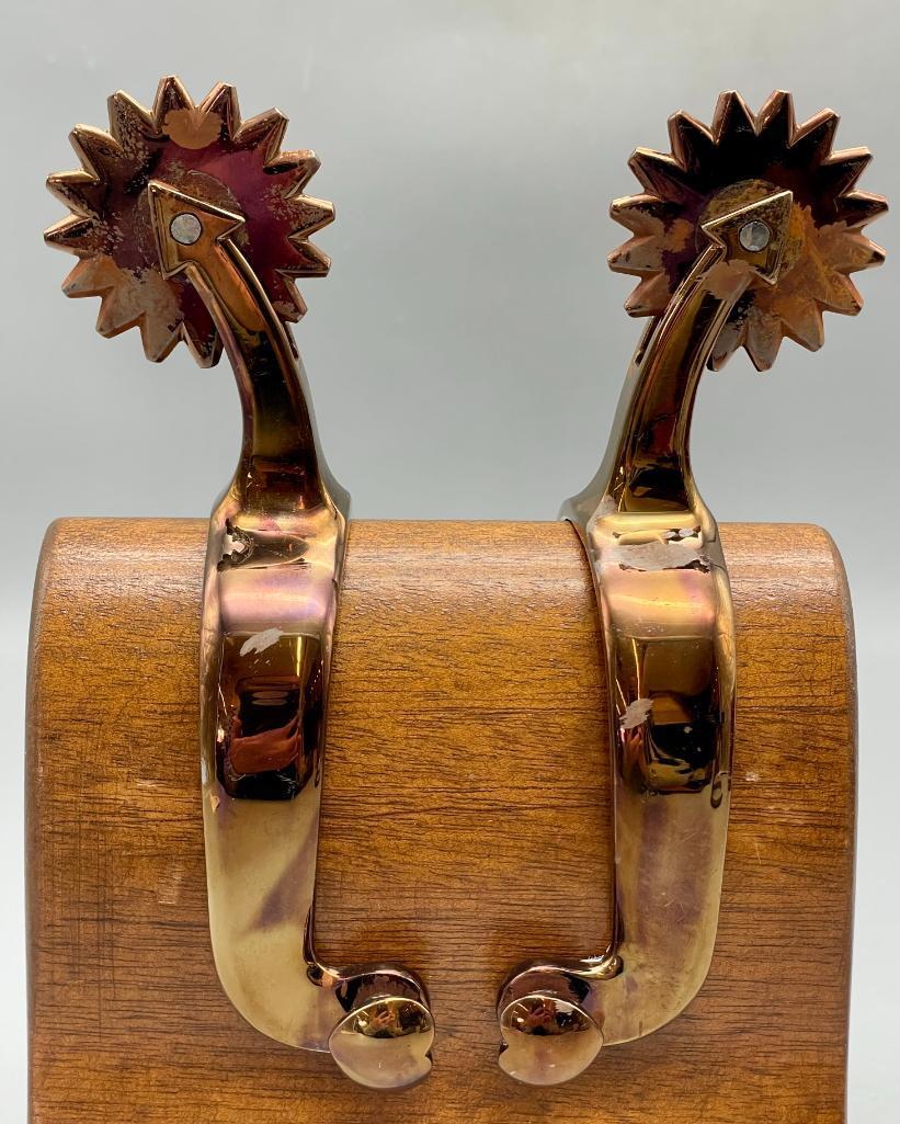 E. Garcia Arrow Themed Inlay Spurs