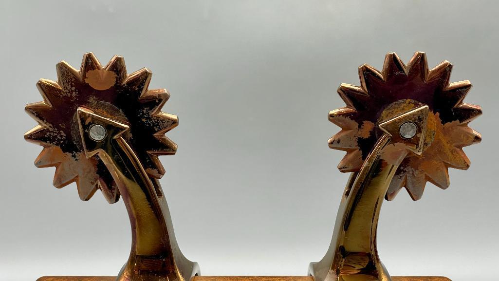 E. Garcia Arrow Themed Inlay Spurs