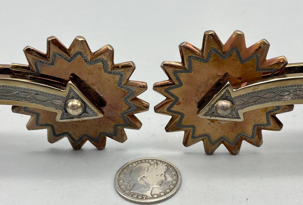 E. Garcia Arrow Themed Inlay Spurs