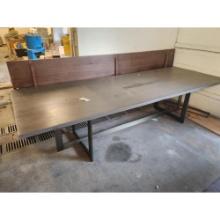 Two Metal Bases with Heavy Wood Tops Conference Styl e Tables