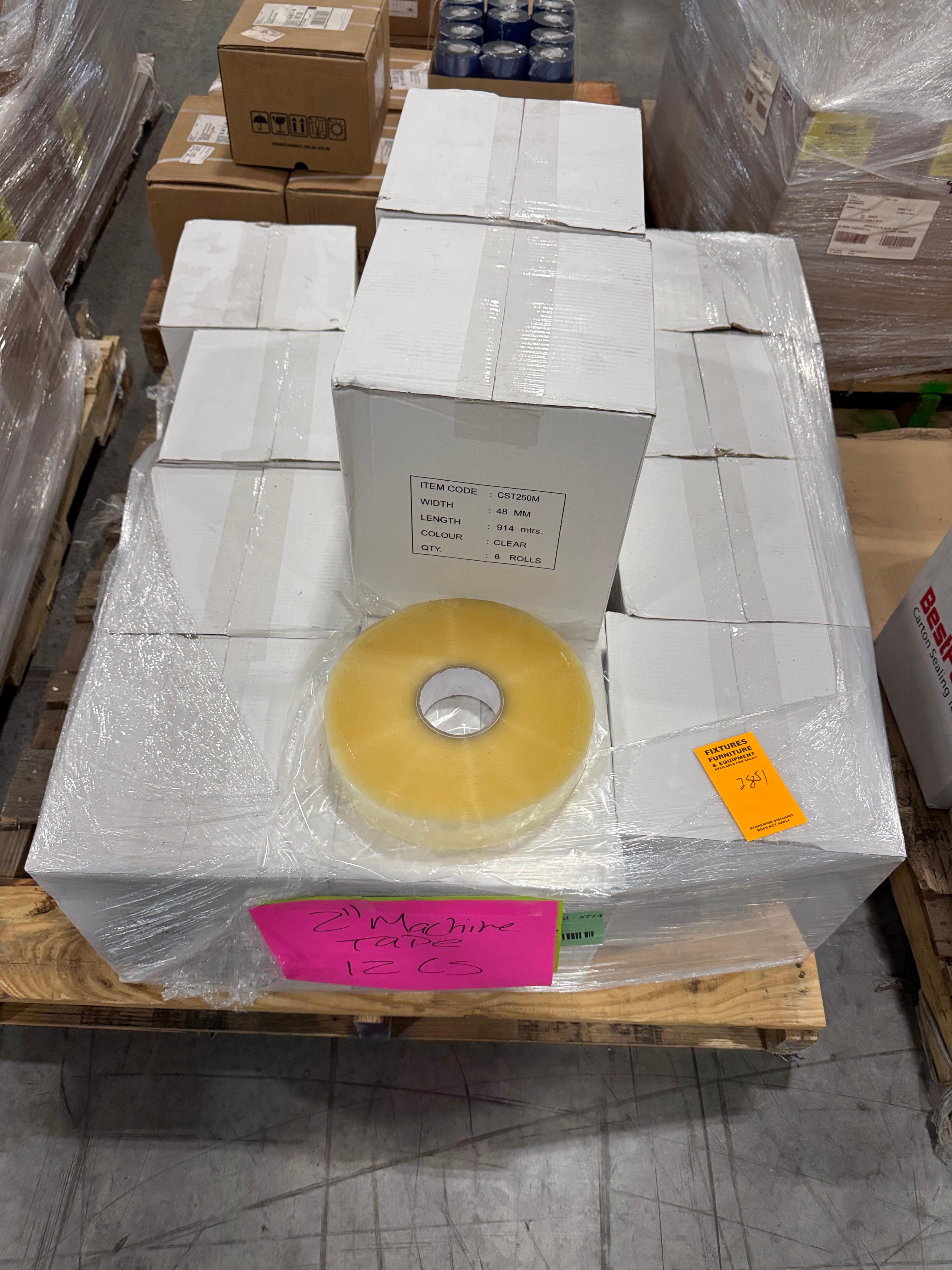 2"x1,000 yds, 1.7mil Carton Sealing  Machine Tape, A Pallet of 14 Cases