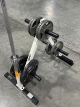 Fitness Gear Plate Rack and Bar Holder with  Plate Weights and Bar