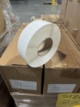 A Pallet Of 33 Cases Of 2" x 4" White Thermal Transfer Labels, 3" Core , 8"OD