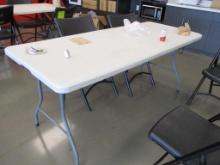 6ft White Folding Poly Table