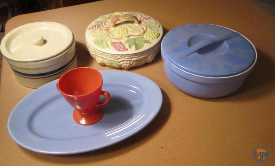 Serving dishes and creamer