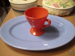 Serving dishes and creamer