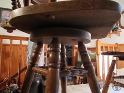 (2) Bar height wood chairs