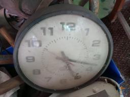 Garden tools: thermometer, seed spreader, waterer, pruners, wall art