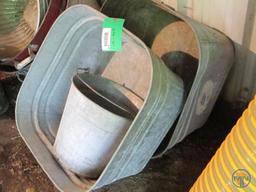 (2) Galvanized wash basins and pail