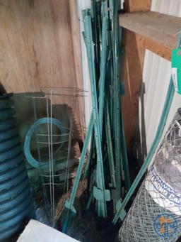 Light-duty 48" fence posts, gutter corners, 36" x 50' galvanized fencing