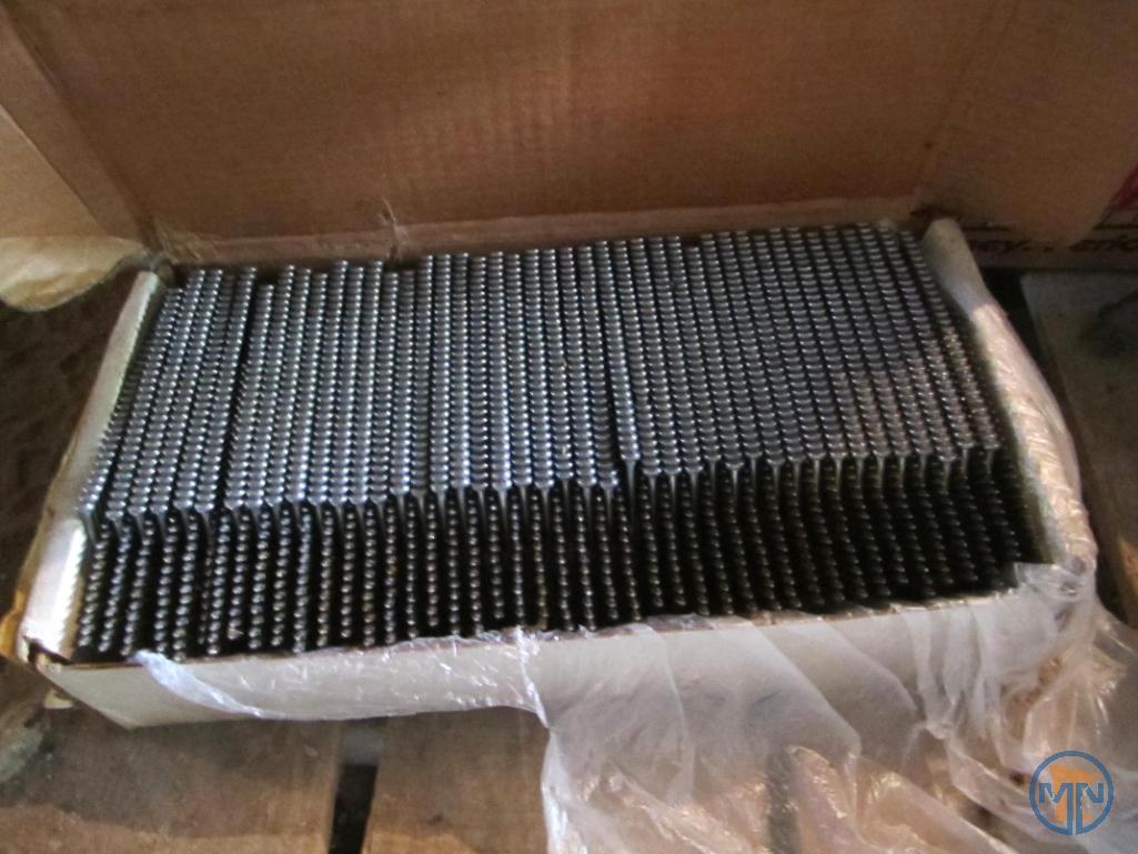 Contents of pallet: wet/dry vacuum, hardware, door thresholds, extension cords, work light