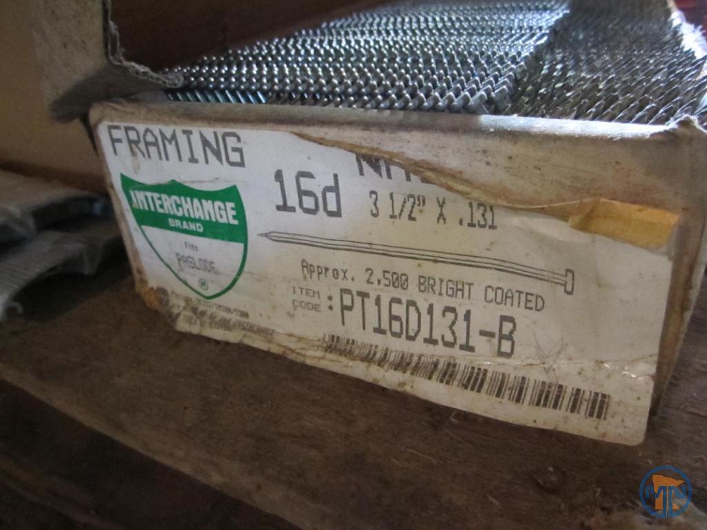 Contents of pallet: wet/dry vacuum, hardware, door thresholds, extension cords, work light