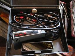 Contents of pallet: wet/dry vacuum, hardware, door thresholds, extension cords, work light