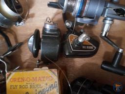 Asst. fishing reels, most spinning; trolling and fly reel