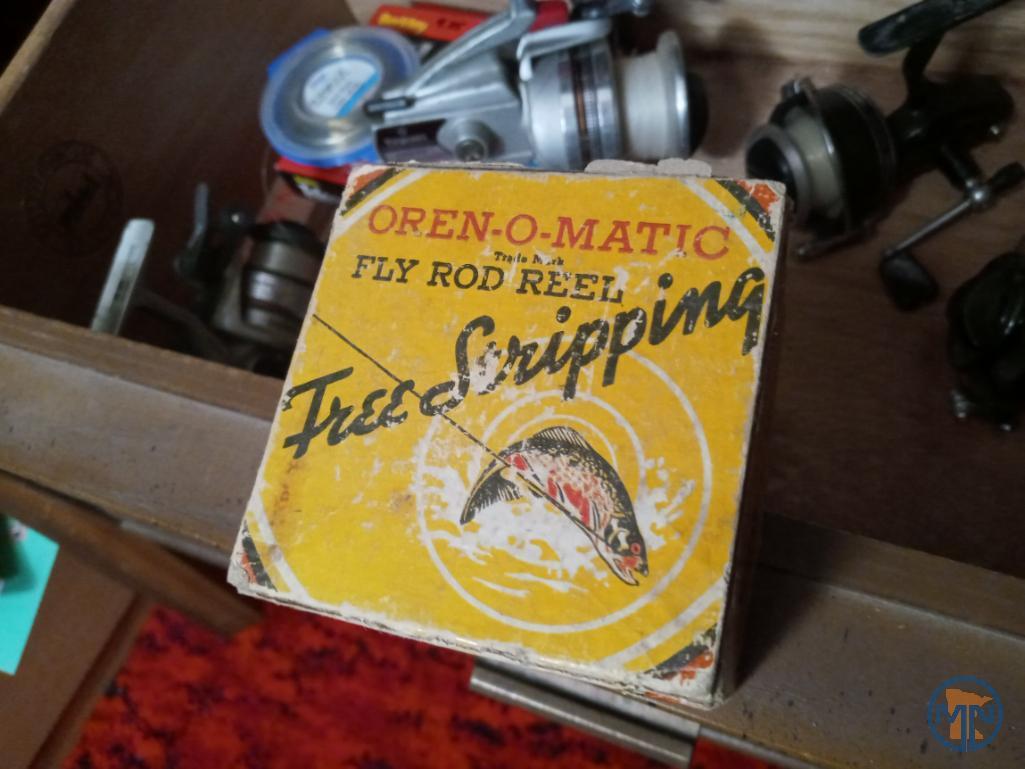 Asst. fishing reels, most spinning; trolling and fly reel