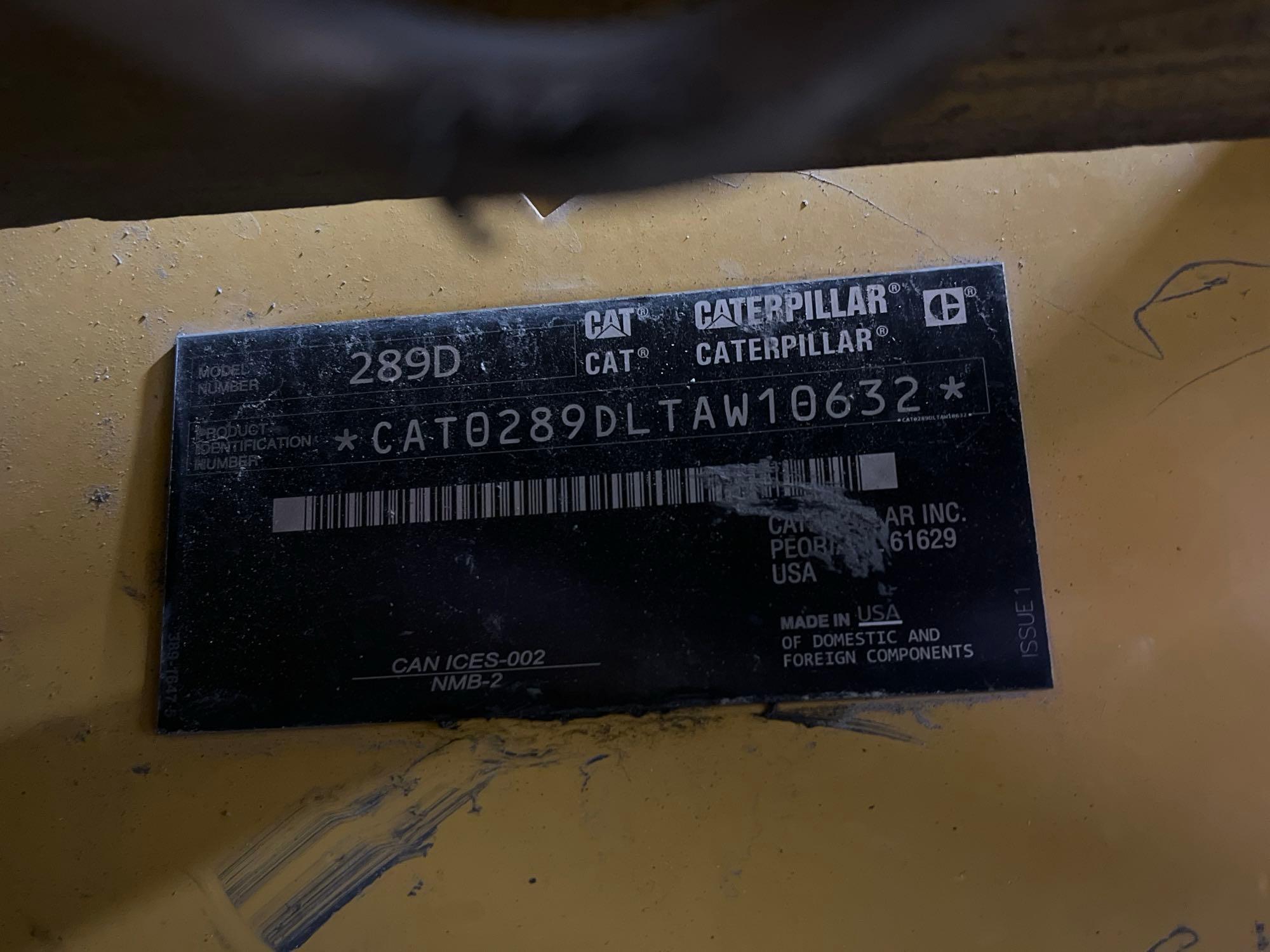 2018 Caterpillar 289D Skid Steer Loader