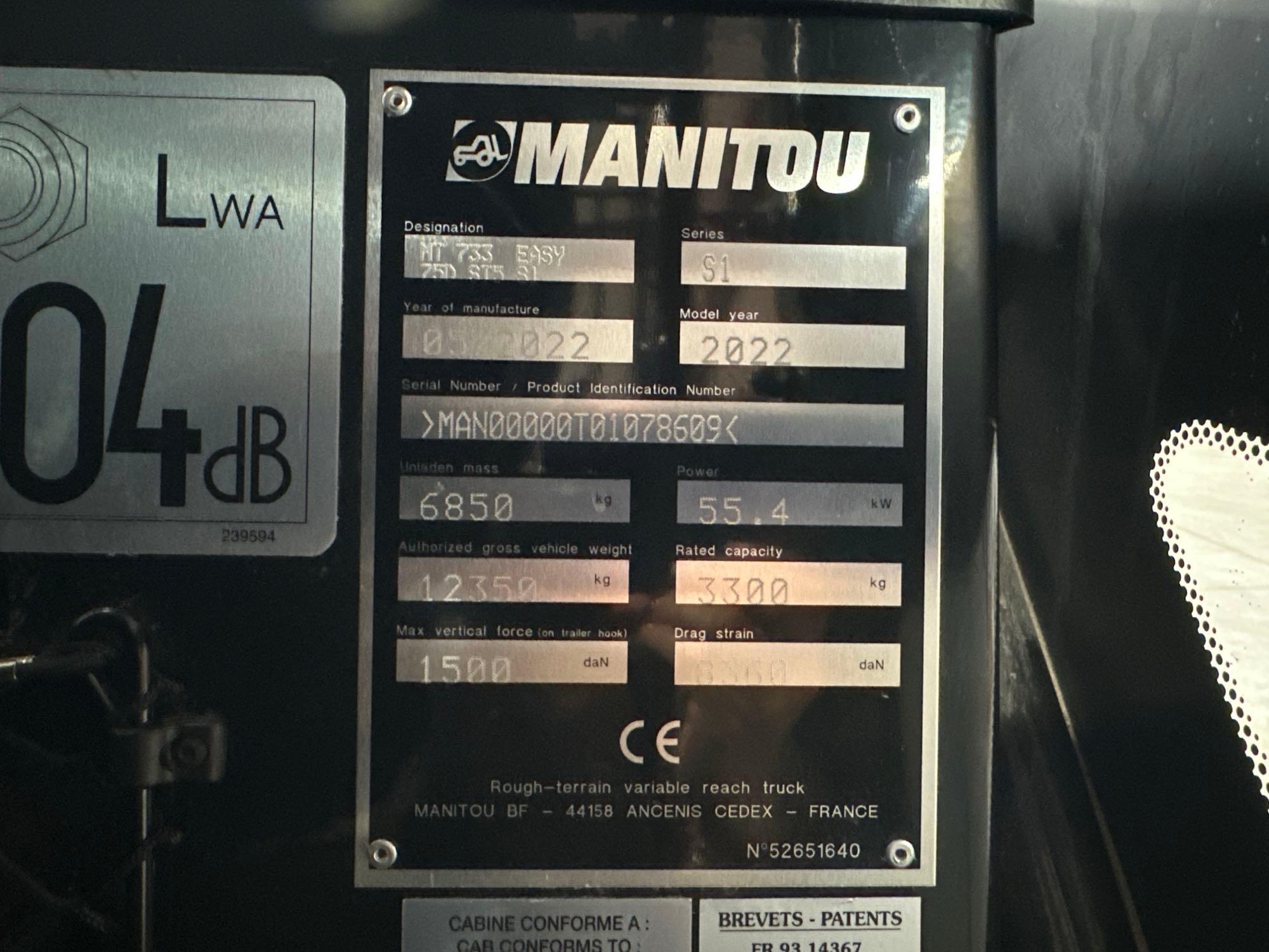 2022 Manitou MT733 Easy Turbo Telehandler