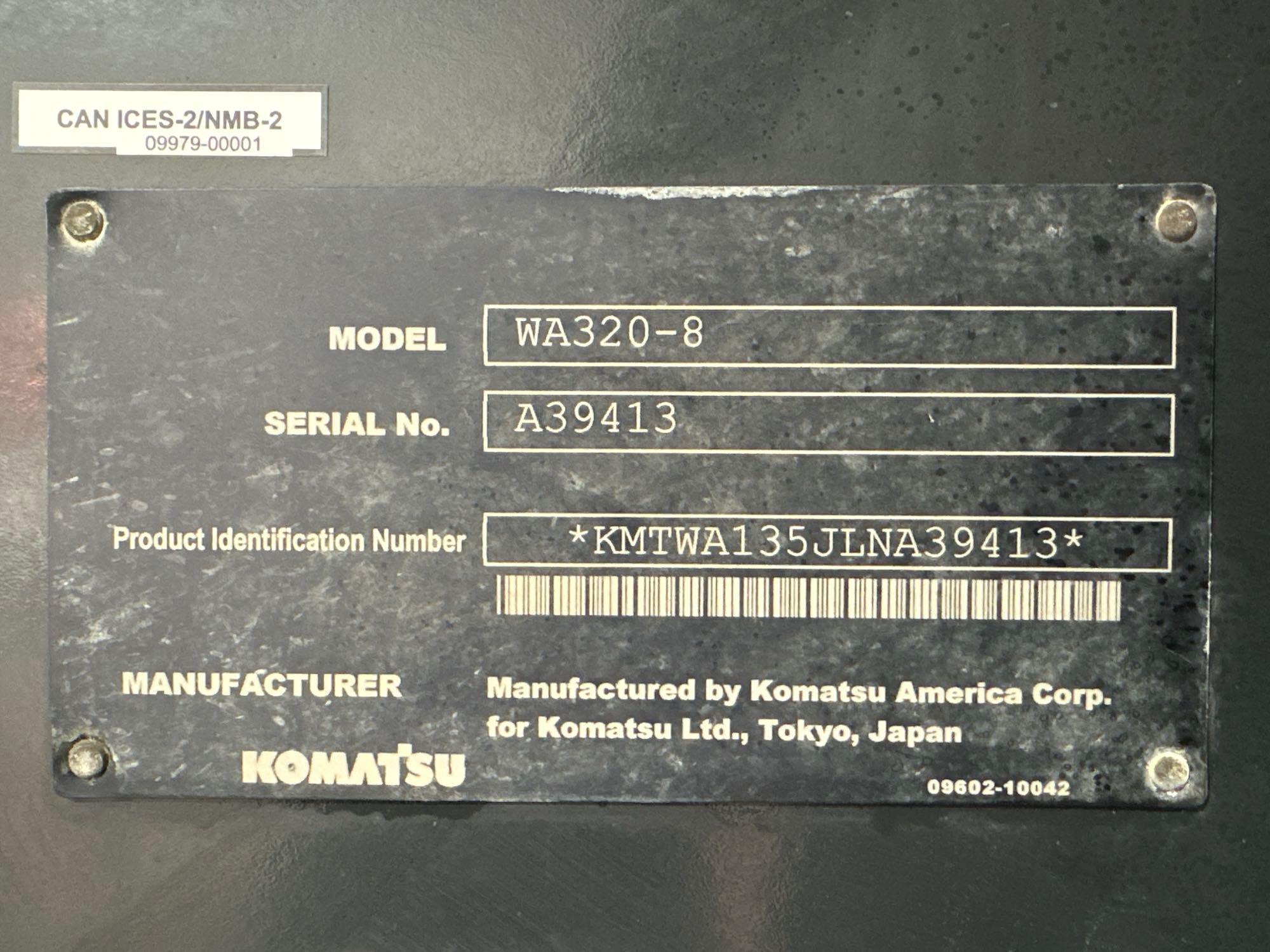 2021 Komatsu WA320-8 Wheel Loader