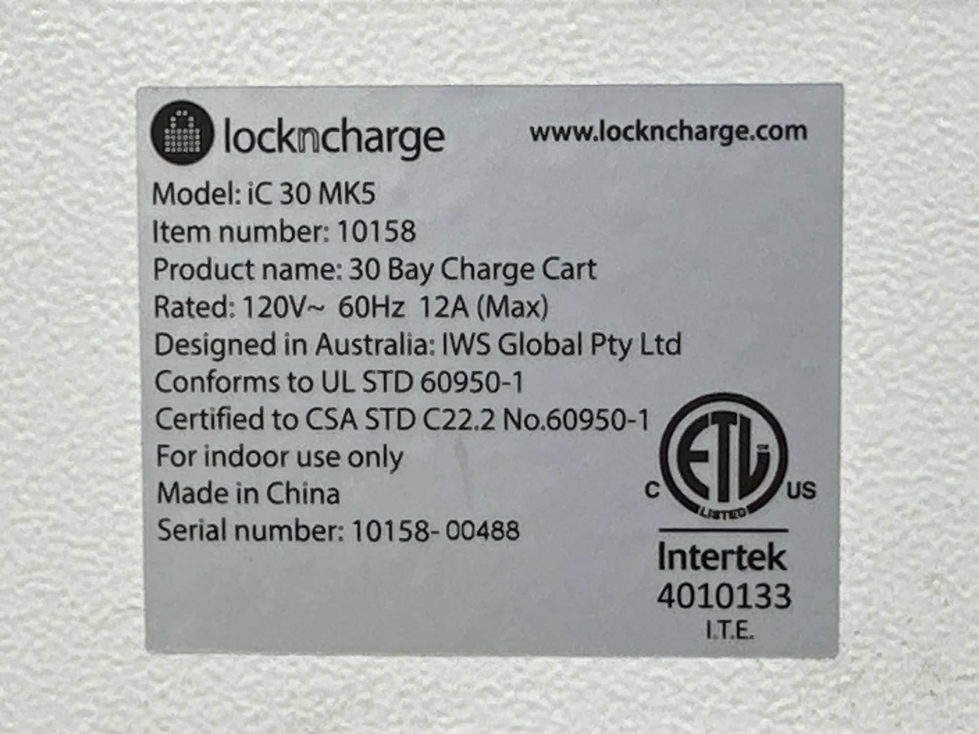 LocknCharge iC 30 MK5 30 Bay Charge Cart