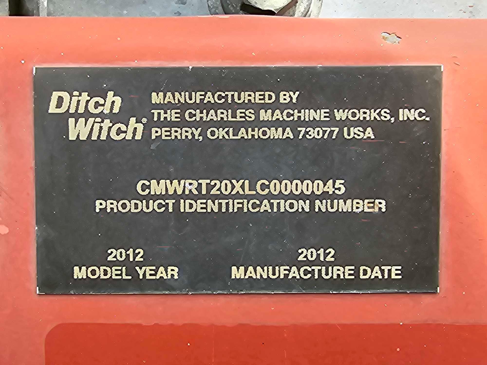 2012 Ditch Witch RT20 Walk Behind Trencher