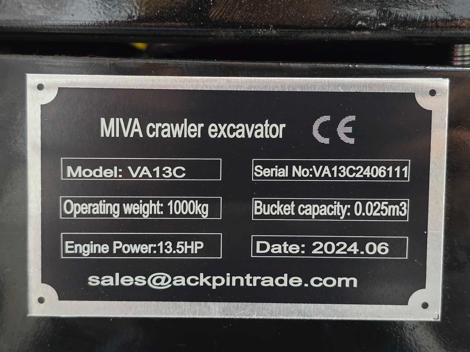 NEW/UNUSED 2024 MIVA VA13C Mini Excavator
