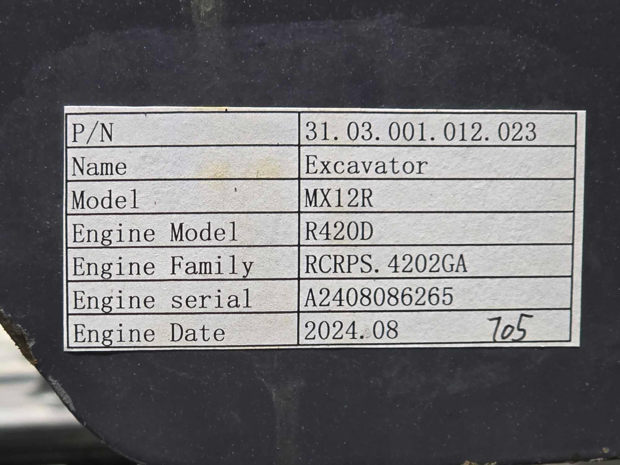 NEW/UNUSED 2024...Agrotk MX12R...Mini Excavator