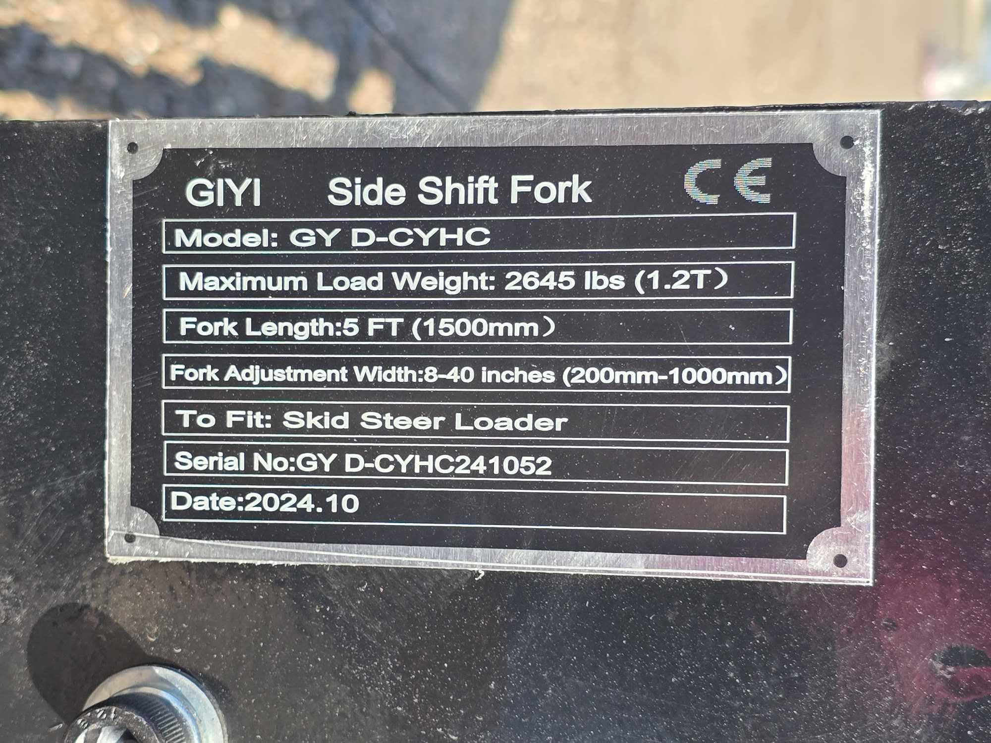 NEW/UNUSED 2025 GIYI...GY D-CYHC...Side Shift Forks