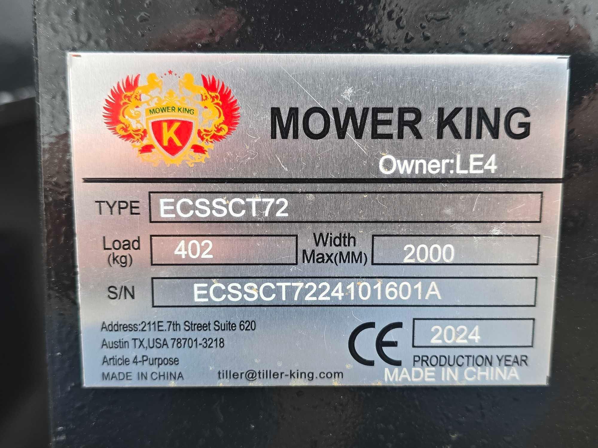 NEW/UNUSED 2024 Mower King ECSSCT72 Hydraulic Trencher Skid Steer Attachment