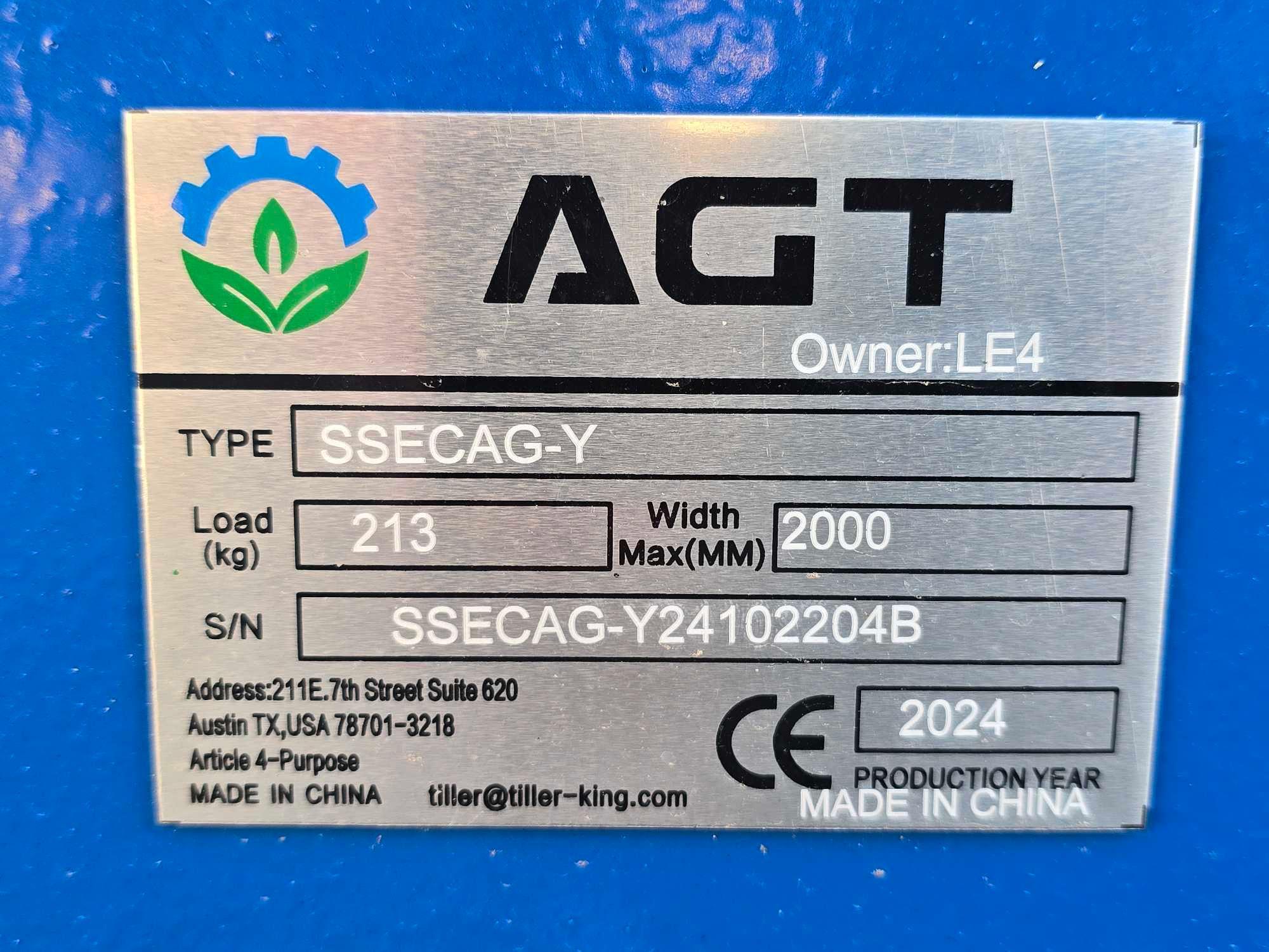 NEW/UNUSED 2024 AGT...SSECAG-Y Skid Steer Auger