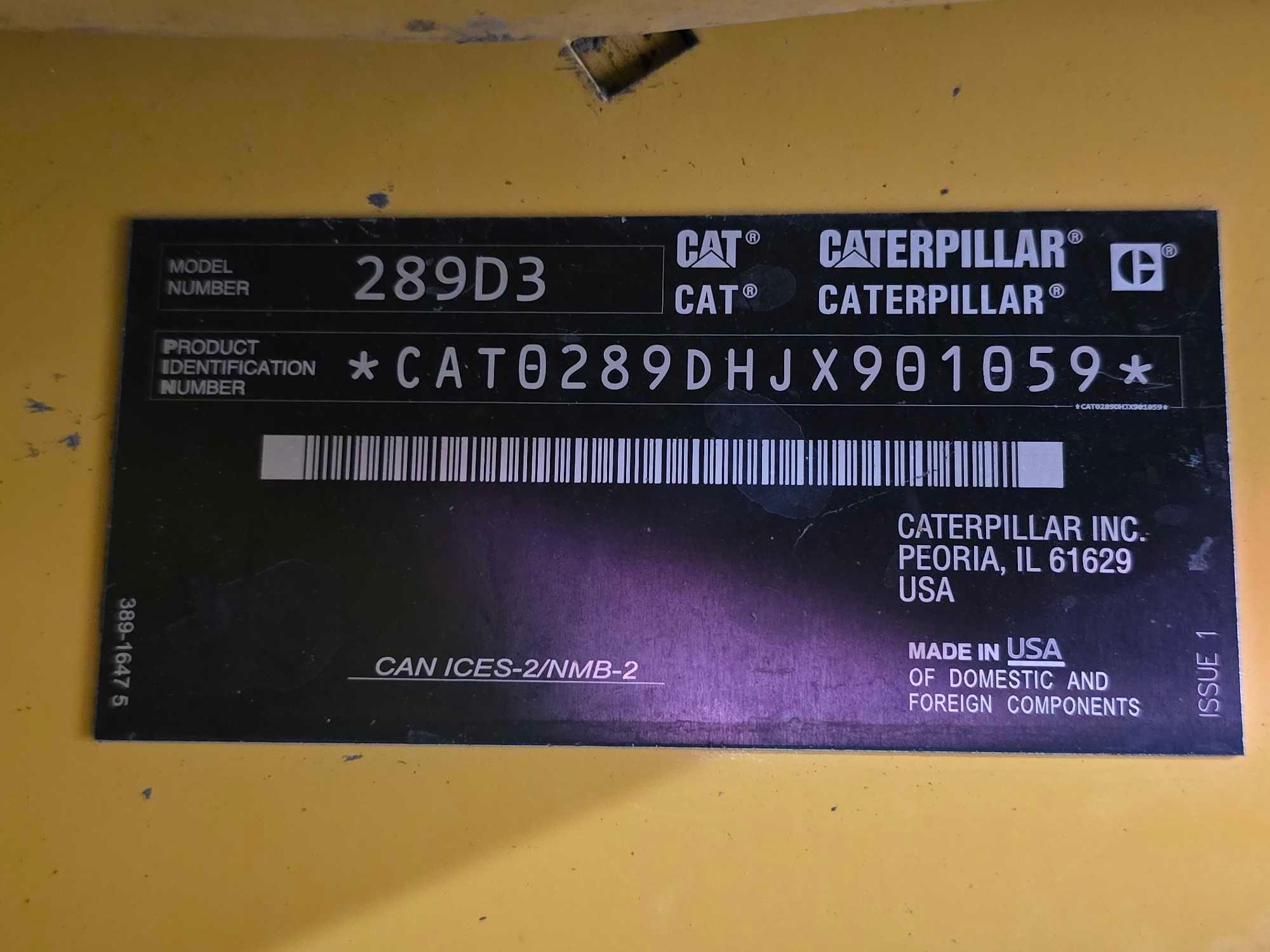 2019 Caterpillar 289D3 Skid Steer Loader