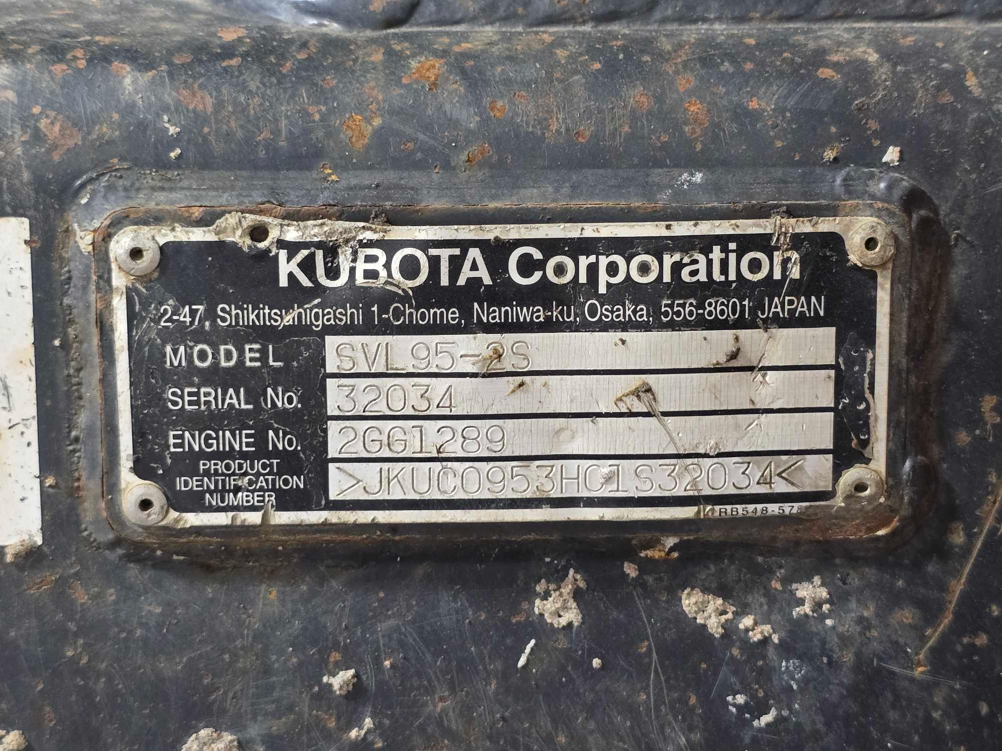 2016 Kubota SVL95-2S Skid Steer Loader