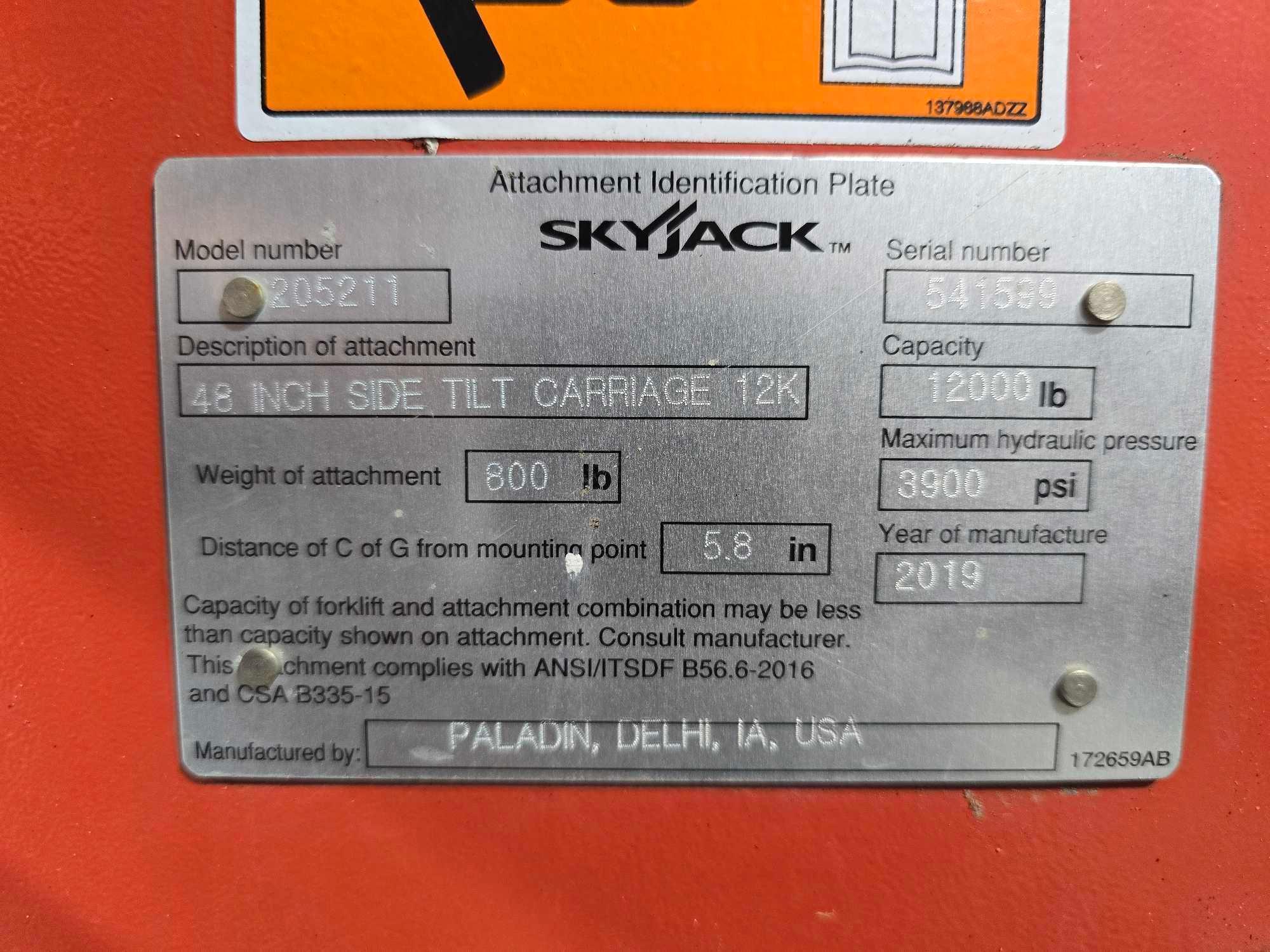 2019 Skyjack SJ1256THS Telehandler